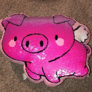 Justice Flying Pig Reverse-able Sequin Pillow